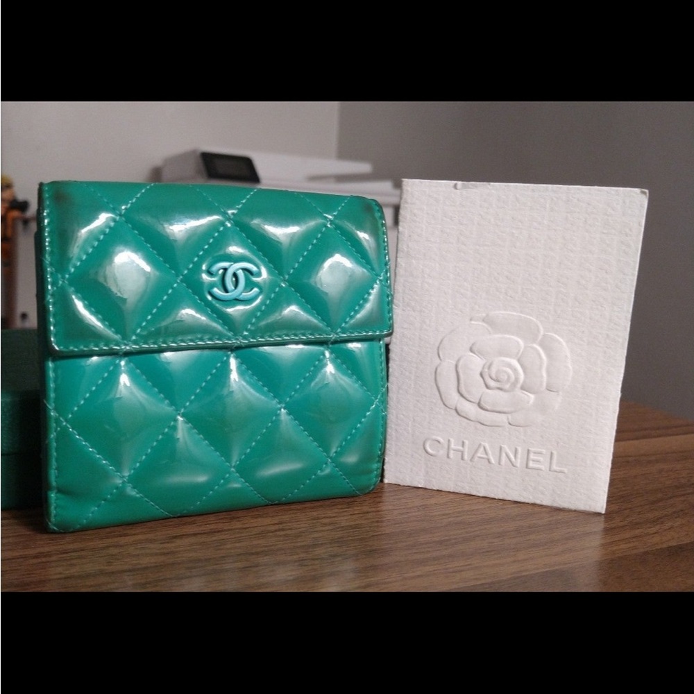 Rare Chanel Teal Wallet 100% Authentic